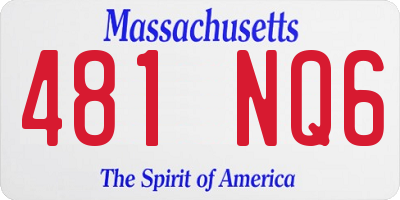 MA license plate 481NQ6