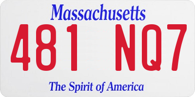MA license plate 481NQ7