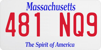 MA license plate 481NQ9