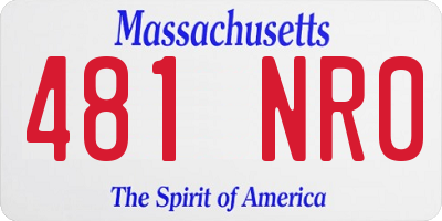 MA license plate 481NR0