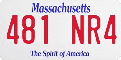 MA license plate 481NR4