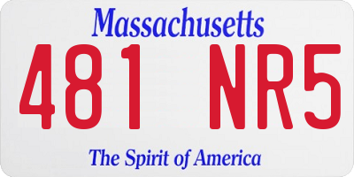 MA license plate 481NR5