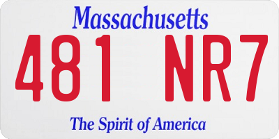 MA license plate 481NR7