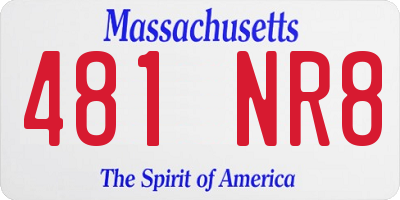 MA license plate 481NR8