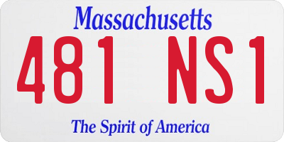 MA license plate 481NS1