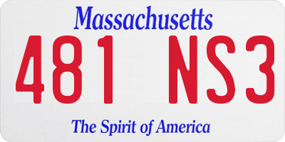 MA license plate 481NS3