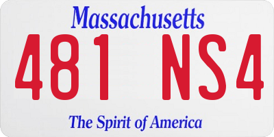 MA license plate 481NS4