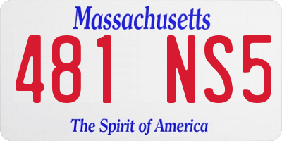 MA license plate 481NS5