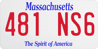 MA license plate 481NS6