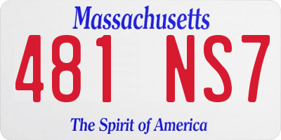 MA license plate 481NS7