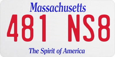 MA license plate 481NS8