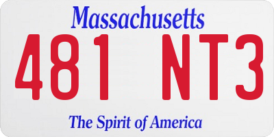 MA license plate 481NT3