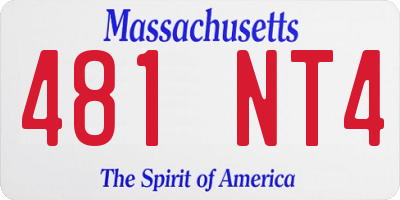 MA license plate 481NT4