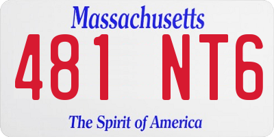 MA license plate 481NT6