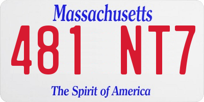 MA license plate 481NT7
