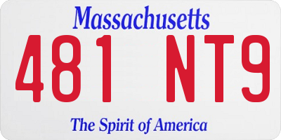 MA license plate 481NT9