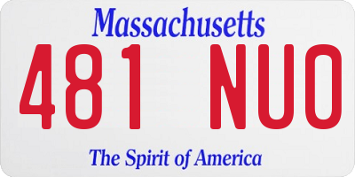 MA license plate 481NU0