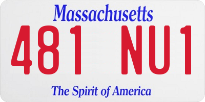 MA license plate 481NU1