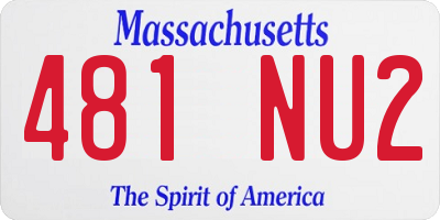 MA license plate 481NU2