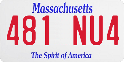 MA license plate 481NU4