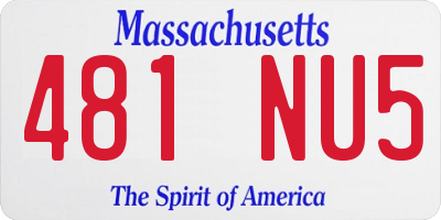 MA license plate 481NU5