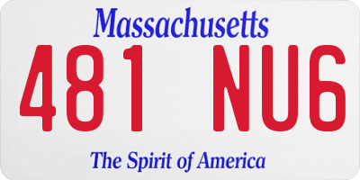MA license plate 481NU6