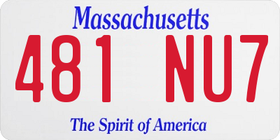 MA license plate 481NU7