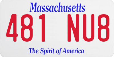 MA license plate 481NU8