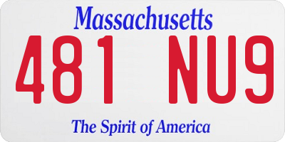 MA license plate 481NU9