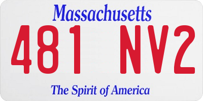 MA license plate 481NV2