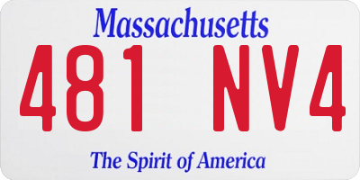 MA license plate 481NV4