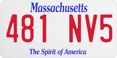 MA license plate 481NV5