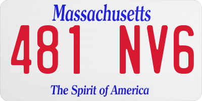 MA license plate 481NV6