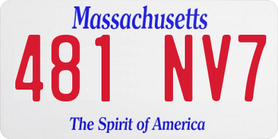MA license plate 481NV7
