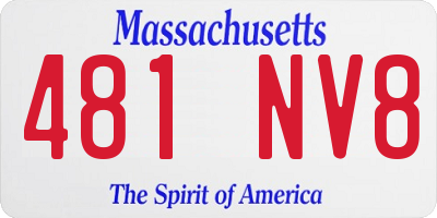 MA license plate 481NV8