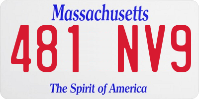 MA license plate 481NV9