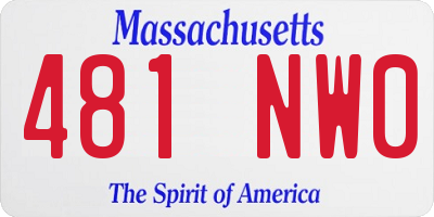 MA license plate 481NW0