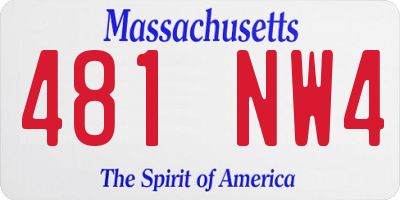 MA license plate 481NW4