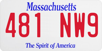 MA license plate 481NW9