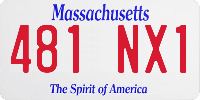 MA license plate 481NX1
