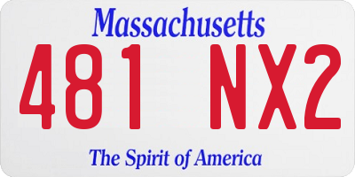 MA license plate 481NX2