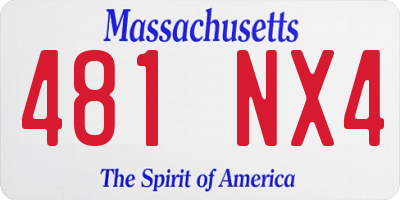 MA license plate 481NX4