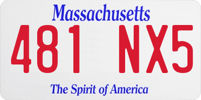 MA license plate 481NX5