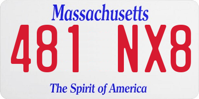 MA license plate 481NX8