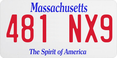MA license plate 481NX9