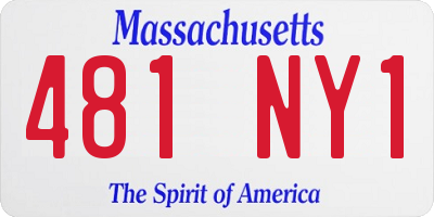 MA license plate 481NY1