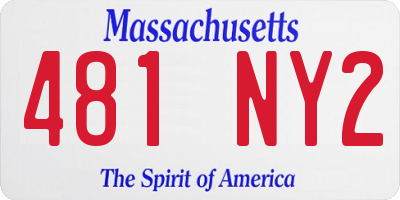 MA license plate 481NY2