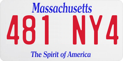 MA license plate 481NY4