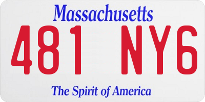MA license plate 481NY6