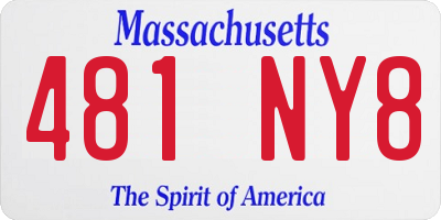 MA license plate 481NY8